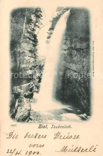 AK / Ansichtskarte Biel_Bienne Wasserfall Taubenlochschlucht Gorges du Taubenloch Biel Bienne