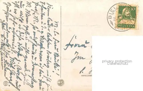 AK / Ansichtskarte Ligerz Motiv mit Kirche St. Petersinsel Alpenpanorama Ligerz