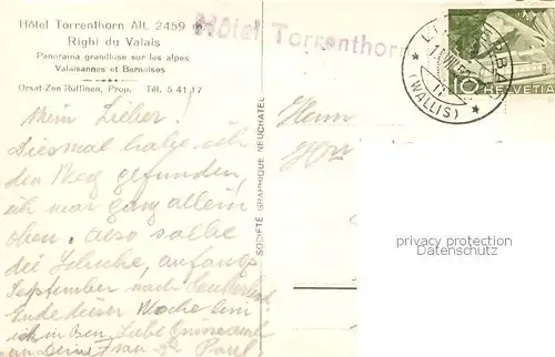 AK / Ansichtskarte Torrentalp_2470m_Albinen_VS Hotel Torrenthorn et les Alpes Valaisannes 