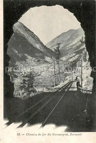 AK / Ansichtskarte Zermatt_VS Chemin de fer du Gornergrat Eisenbahn Tunnel Zermatt_VS