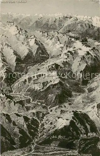 AK / Ansichtskarte Thusis_GR und Umgebung Alpenpanorama aus der Vogelperspektive 
