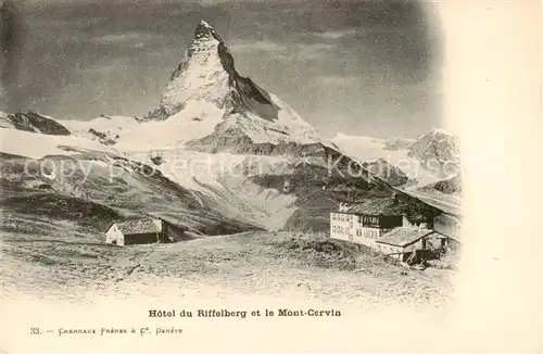 AK / Ansichtskarte Zermatt_VS Hotel du Riffelberg et le Mont Cervin Zermatt_VS