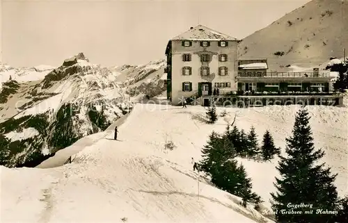 AK / Ansichtskarte Engelberg__OW Hotel Truebsee mit Hahnen Wintersportplatz Alpen 
