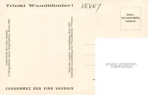 AK / Ansichtskarte Vevey_VD Vignoble Vaudois Rebberge im Waadtland Genfersee Vevey_VD