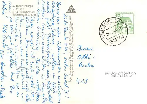 AK / Ansichtskarte  Hellenthal_Eifel Jugendherberge Fliegeraufnahme Hellenthal_Eifel