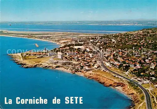 AK / Ansichtskarte Sete_Cette_34 Vue aerienne En arriere plan le Bassin de Thau 