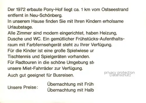 AK / Ansichtskarte  Schoenberg_Holstein Pony Hof Momberg Gastraum Schoenberg_Holstein