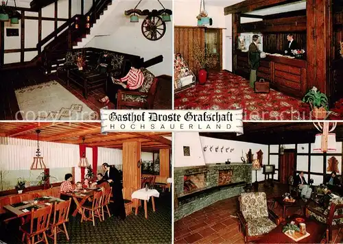 AK / Ansichtskarte  Schmallenberg Gasthof Droste Grafschaft Rezeption Gastraeume Schmallenberg