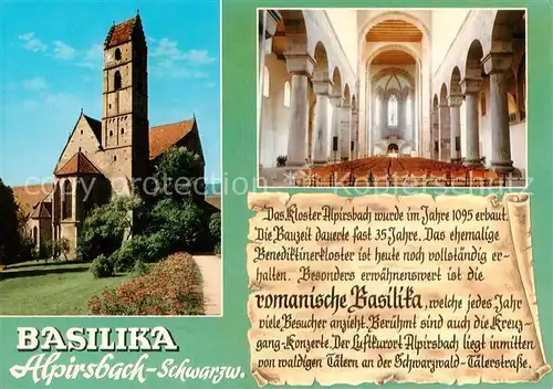 AK / Ansichtskarte 73796471 Alpirsbach Basilika Inneres Kloster Alpirsbach Alpirsbach