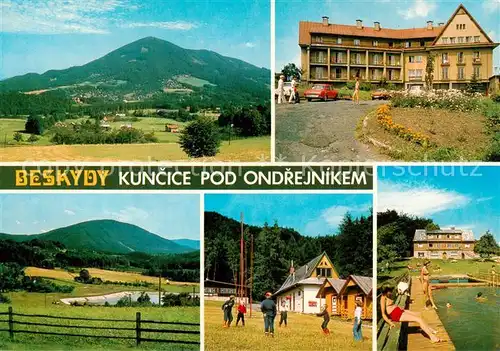 AK / Ansichtskarte  Beskydy_CZ Kuncice pod Ondrejnikem Panorama Rekreacni stredisko Stavbar Pionyrsky tabor a rekreacni stredisko dolu Rudy Rijen 