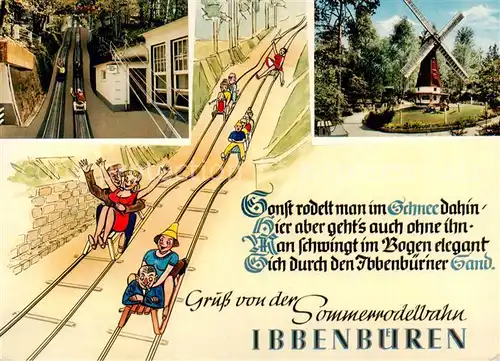 AK / Ansichtskarte  Ibbenbueren Sommerrodelbahn Windmuehle Ibbenbueren