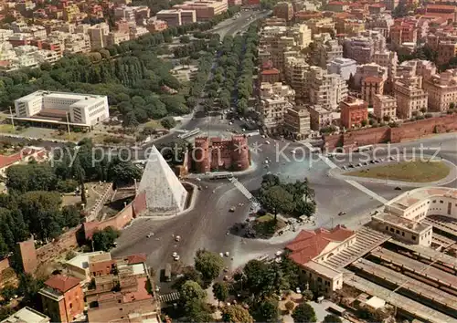 AK / Ansichtskarte  Roma__Rom_IT Piramide di Caio Cestio e Porta S Paolo Veduta aerea  