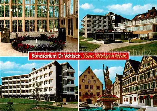 AK / Ansichtskarte  Bad_Mergentheim Sanatorium Dr Voetisch Trinkbrunnen Marktplatz Bad_Mergentheim