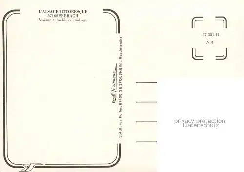 AK / Ansichtskarte Seebach_Bas Rhin Maison a double colombage Seebach Bas Rhin