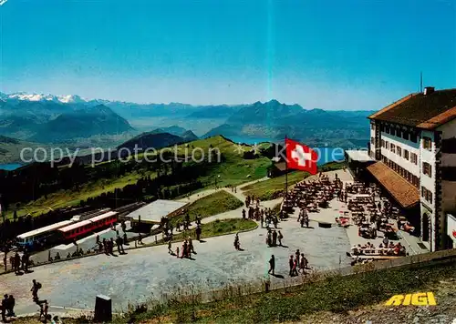 AK / Ansichtskarte Rigi_Kulm Vitznau und Arth Rigi Bahnen Berner Alpen Pilatus Rigi_Kulm