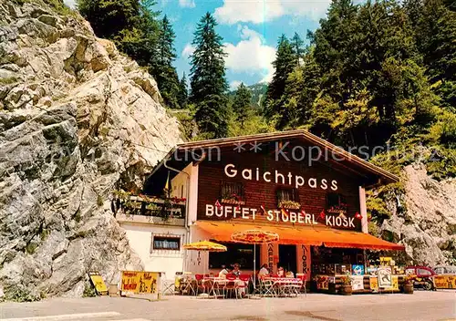 AK / Ansichtskarte 73796596 Gaichtpass_1010m_Reutte_Tirol_AT Kiosk am Gaichtpass mit Gaichtspitze 