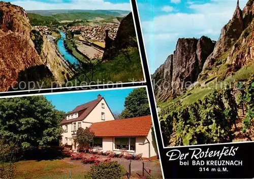 AK / Ansichtskarte 73796651 Bad_Kreuznach Gaststaette Pension Zur Bastei Der Rotenfels Bad_Kreuznach