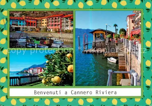 AK / Ansichtskarte 73796665 Cannero_Riviera_Lago_Maggiore_IT Hafenpartien Panorama 
