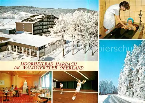 AK / Ansichtskarte 73796688 Harbach Moorheilbad Kurhotel Restaurant Tennishalle Winteridyll Harbach