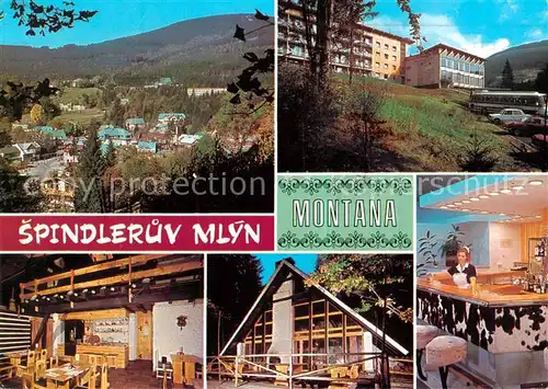 AK / Ansichtskarte  Spindleruv_Mlyn_Spindelmuehle_Riesengebirge_CZ Montana Erholungsheim im Gebirge Gastraeume Bar 