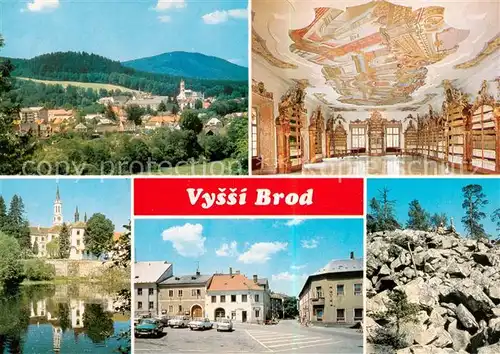 AK / Ansichtskarte  Vyssi_Brod_CZ Klasterni knihovna Klaster Vyssi Brod Namesti Prirodni rezervace Certova stena 