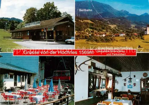 AK / Ansichtskarte 73796742 Samerberg Hochriesbahn Gaststaette Terrasse Gaststube Grainbach  Samerberg