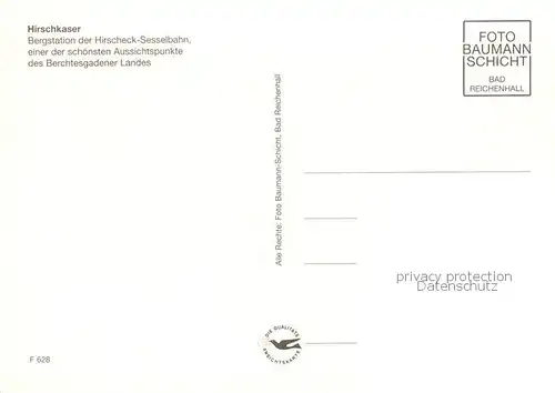 AK / Ansichtskarte  Hirschkaser_1400m_Berchtesgaden Bergstation der Hirscheck Sesselbahn Gastraeume Sonnenterrasse 