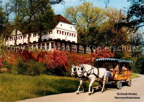 AK / Ansichtskarte  Herrenchiemsee Prunkschloss Herrenchiemsee Pferdebus Herrenchiemsee