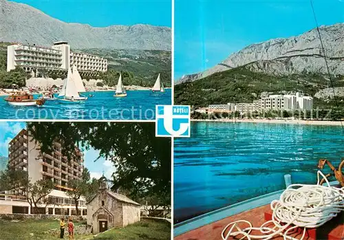 AK / Ansichtskarte  Tucepi_Makarska_Croatia Teilansichten Kapelle Boot 