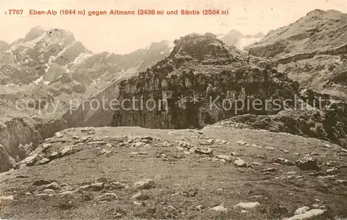 AK / Ansichtskarte Ebenalp_1641m_AI gegen Altmann und Saentis Appenzeller Alpen 