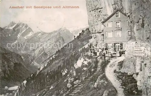 AK / Ansichtskarte Weissbad_IR Berggasthof Aescher Seealpsee Altmann Appenzeller Alpen 