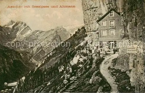 AK / Ansichtskarte Weissbad_IR Berggasthof Aescher Seealpsee Altmann Appenzeller Alpen 