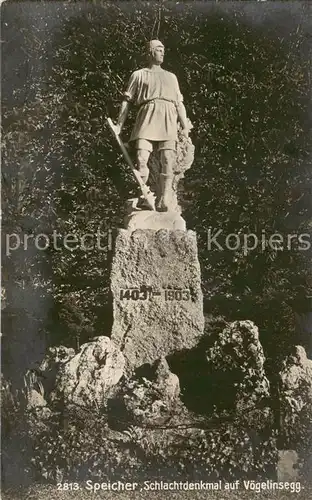 AK / Ansichtskarte Speicher_AR Schlachtdenkmal auf Voegelinsegg Speicher AR