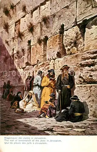 AK / Ansichtskarte 73796889 Jerusalem_Yerushalayim Klagemauer der Juden Kuenstlerkarte Serie 709 Palaestina No. 7 Jerusalem_Yerushalayim