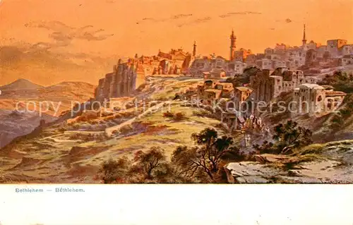 AK / Ansichtskarte  Bethlehem_Yerushalayim Gesamtansicht Kuenstlerkarte Serie 709 Palaestina No. 5 Bethlehem_Yerushalayim