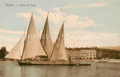 AK / Ansichtskarte Geneve_GE Voilier dans le port Lac Leman Genfersee Geneve_GE