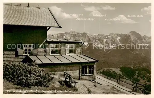 AK / Ansichtskarte  Garmisch-Partenkirchen Wankhaus Berghaus Fernsicht Alpenpanorama Garmisch-Partenkirchen