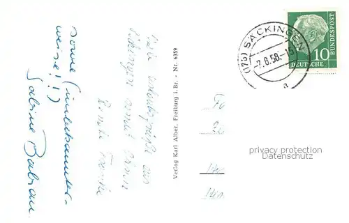 AK / Ansichtskarte  Bad_Saeckingen Stadtbild mit Hochrhein Bad_Saeckingen