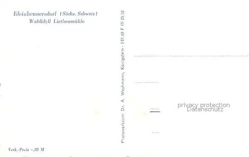 AK / Ansichtskarte  Kleinhennersdorf Waldidyll Liethenmuehle Kleinhennersdorf