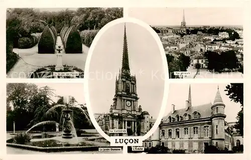 AK / Ansichtskarte Lucon Jardin des Plantes Vue generale Jardin Dumaine Eveche Cathedrale Lucon