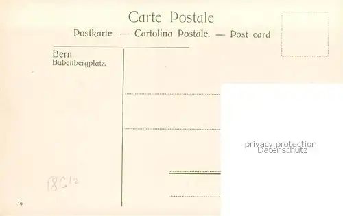 AK / Ansichtskarte Bern_BE Bubenbergplatz Denkmal Bern_BE