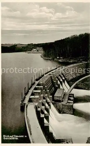 AK / Ansichtskarte 73796963 Waldheim_Sachsen Stausee Sperrmauer Gaststaette Waldheim Sachsen