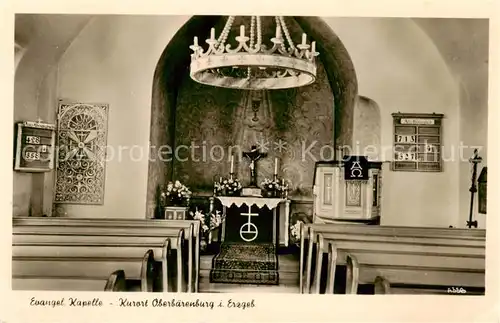 AK / Ansichtskarte  Oberbaerenburg_Baerenburg Evangelische Kapelle Innenansicht Kurort Oberbaerenburg Baerenburg