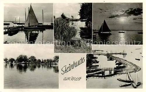 AK / Ansichtskarte  Steinhude_Wunstorf am Steinhuder Meer Hafen Segeln Abendsonne Luftbild 