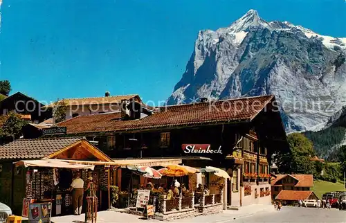 AK / Ansichtskarte Grindelwald Gasthof Steinbock mit Wetterhorn Grindelwald
