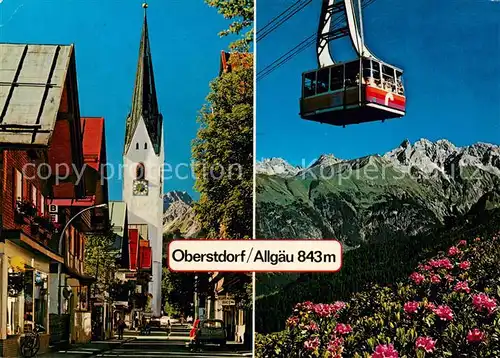 AK / Ansichtskarte 73797057 Seilbahn_Cable-Car_Telepherique Oberstdorf Allgaeu Kirchstrasse 