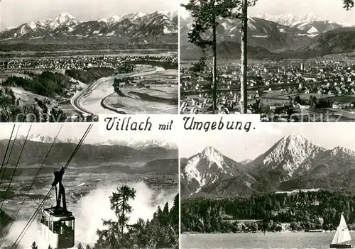 AK / Ansichtskarte  Seilbahn_Cable-Car_Telepherique Villach mit Umgebung 