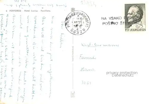 AK / Ansichtskarte  Portoroz_Portorose_Piran_Istrien_Slovenia Hotel Lucija Pavillons 