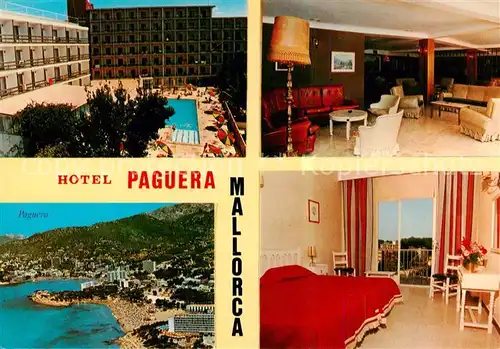 AK / Ansichtskarte  Paguera_Mallorca_Islas_Baleares_ES Hotel Paguera Pool Fliegeraufnahme Foyer Appartement 