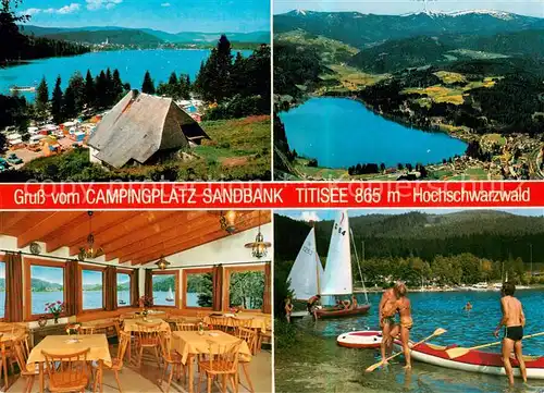 AK / Ansichtskarte  Titisee Campingplatz Sandbank Gaststaette Restaurant See Panorama Titisee